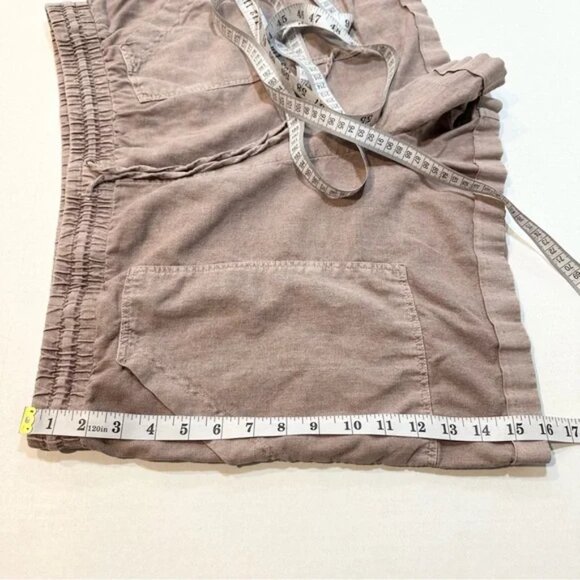 Universal Thread Linen Blend Shorts Taupe Drawstring Cuffed Hem, Size XXL - Picture 11 of 12
